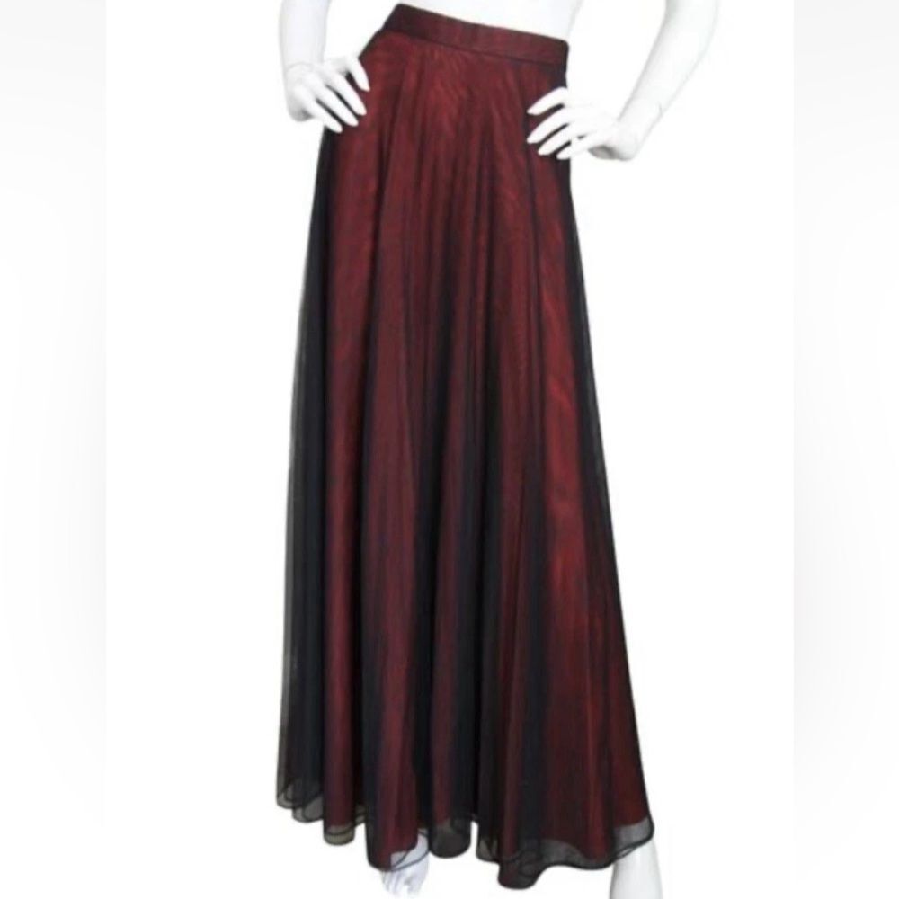 Adrianna Papell Red and Black A-Line Skirt NWOT